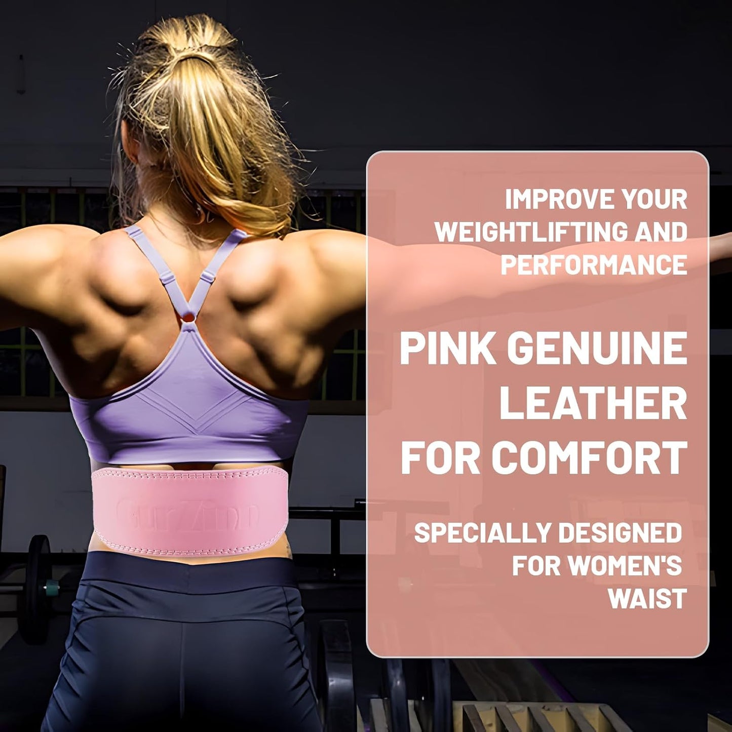 9mm Leather Fitness Weight Lifting Belt for Women&Men with 4 Inches Padded Lumbar Support for Power Lifting Workout & Squats Exercise