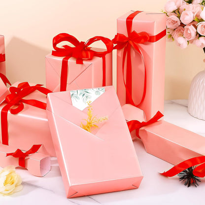woric Pink Wrapping Paper Roll -Mini Roll- 17 In X 33 Ft | Matte Wrapping Paper with Pearly Shiny and Gridlines for Baby Shower Girls Wedding Bridal Shower Anniversary Birthday Decor