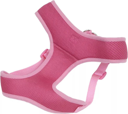 Coastal Pet Comfort Soft Wrap Adjustable Dog Harness - Comfortable Harness for Dog - Adjustable Fit - Easy Step-in Design - Breathable Fabric Mesh - Pink Bright, 3/8" x 11"-13"