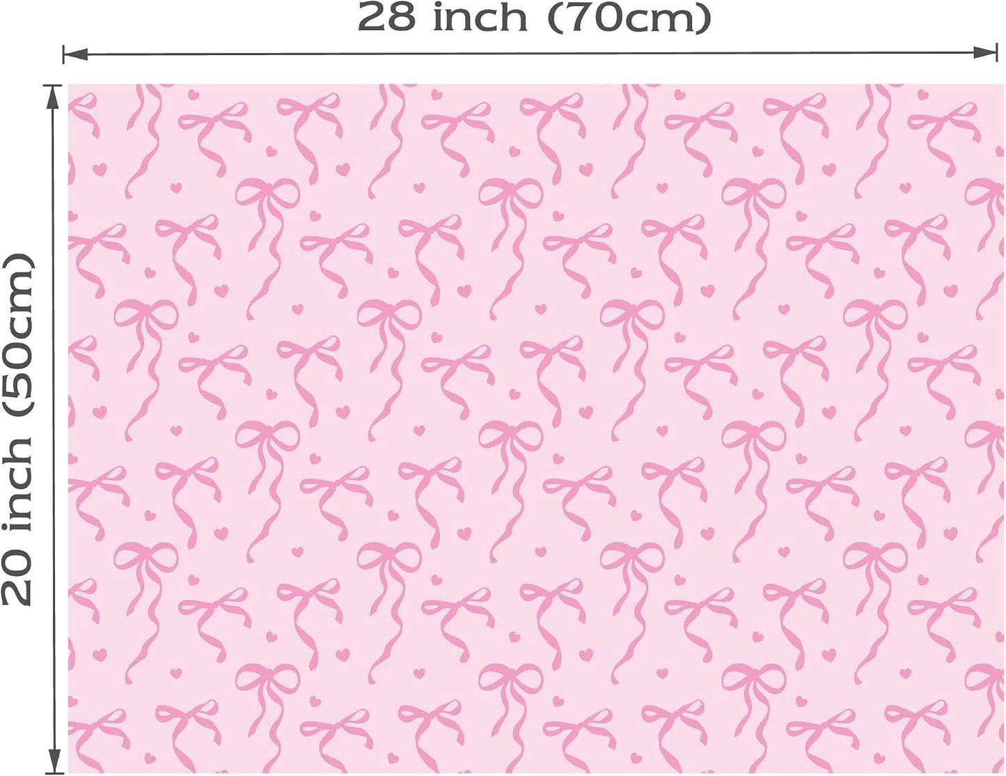 MotiGiftie Pink Wrapping Paper Sheet - 8 Sheets Folded Flat Gift Wrap with Cute Ribbon Bow, Pink Plaid, Stripes and Leaves Design for Girl Baby Shower, Birthday, Wedding - 20 X 28 Inch Per Sheet