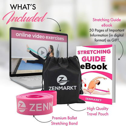 Zenmarkt Ballet Stretch Bands for Flexibility and Strength - Stretch Bands Ideal to Have as Dance Equipment in Every Competition - Suitable for Gymnastics, Cheerleading, and Pilates Training