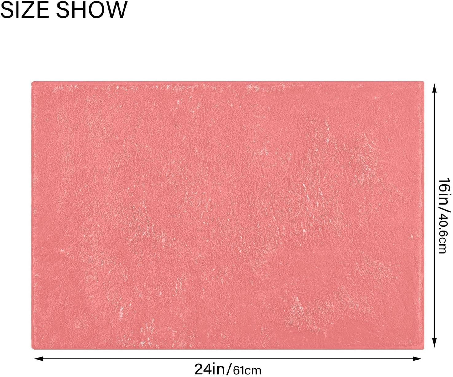 Plain Pink Solid Color Bathroom Rugs, Non Slip Dry Quickly Bath Mat, Absorbent Soft Bath Rugs for Bathroom, Toilet and Shower Floor