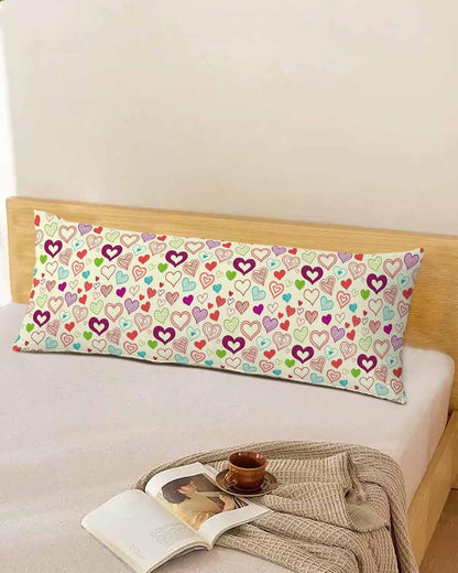 Valentine's Day Throw Pillow Covers, Heart Love Modern Country Light Yellow Soft Breathable Pillow Cases with Invisible Zipper for Sleeping, Long Body Pillowcases for Couch Bed Sofa Chair 20x54 Inches
