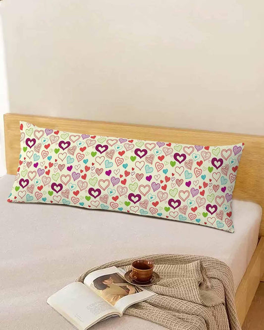Valentine's Day Throw Pillow Covers, Heart Love Modern Country Light Yellow Soft Breathable Pillow Cases with Invisible Zipper for Sleeping, Long Body Pillowcases for Couch Bed Sofa Chair 20x54 Inches