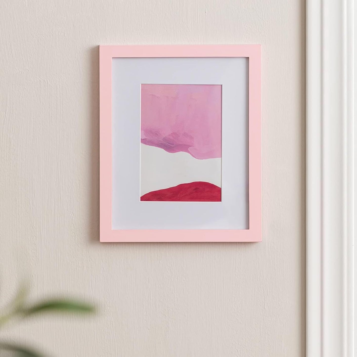 eletecpro 8x10 Picture Frame, Display Picture 5x7 with Mat or 8x10 without Mat, Colorful Picture Frame Made of Engineered Wood and Acrylic for Wall or Tabletop Display, Pink, 1 Pack