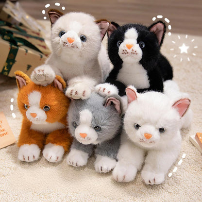 PEACH CAT Cat Stuffed Animal 15" Realistic Kitten Plushies Soft Plush Toys Gifts for Kids White