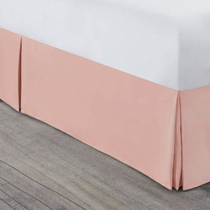 Nestl Peach Beige Bed Skirt Queen Size - Queen Bed Skirt 14 Inch Drop - Brushed Microfiber Bed Skirts - Hotel Quality Pleated Bed Skirt - Shrinkage & Fade Resistant