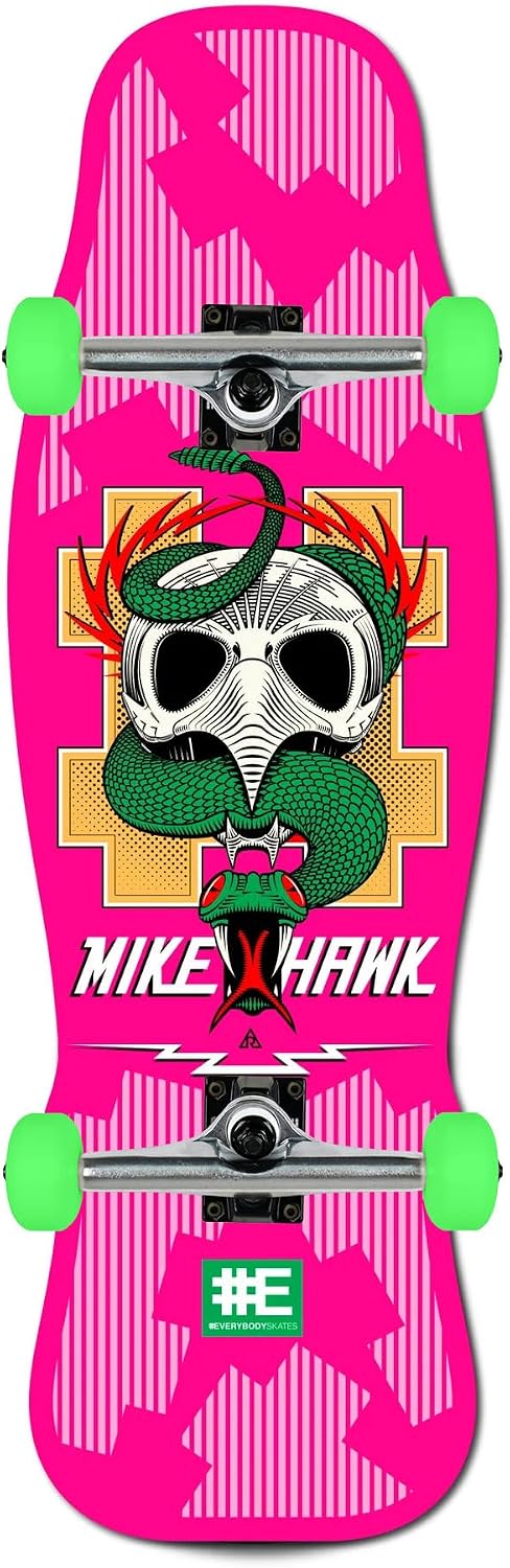Everybody Skates Skateboard Assembly Mike Hawk Standard Pink 10" x 32" Complete