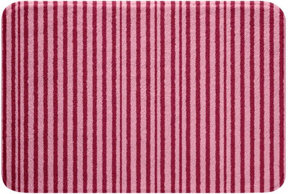 Feelyou Stripes Bathroom Rugs Pink Abstract Bath Mats Geometric Bathroom Accessories Modern Striped Art Floor Doormats 16"x24" Soft Microfiber