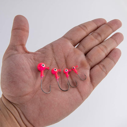 Dr.Fish 20 Pack Fishing Jig Heads, Crappie Jig Round Ball Head Freshwater Fishing Hooks Bass Trout Panfish Walleye Bluegill Saltwater