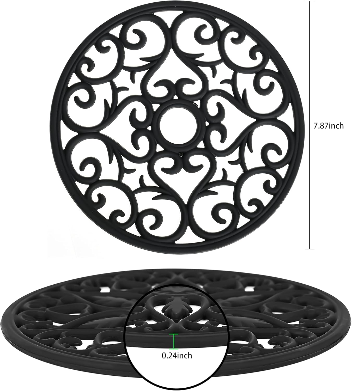 Smitchraft Silicone Trivets for Hot Dishes, Pots & Pans, Hot Pads for Kitchen Quartz Countertops, Silicone Pot Holders Mat, Multi-use Carved Heat Resistant Mat for Counter & Table, Set 3 Pink