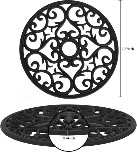 Smitchraft Silicone Trivets for Hot Dishes, Pots & Pans, Hot Pads for Kitchen Quartz Countertops, Silicone Pot Holders Mat, Multi-use Carved Heat Resistant Mat for Counter & Table, Set 3 Pink