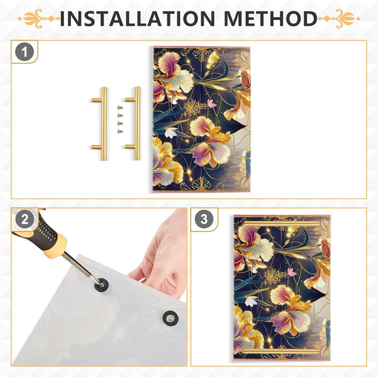 Pink and Gold Retro Flowers Decorative Rectangle Trays with Handles Trays for Eating for Jewelry Perfume for Bar Kitchen Party, Amber