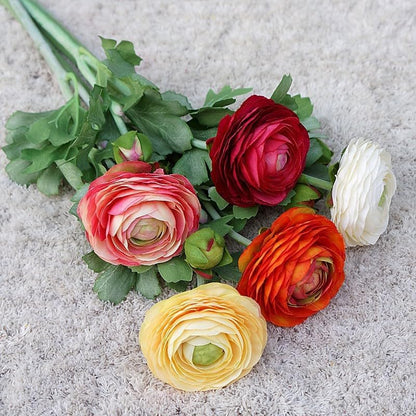 5Pcs 19.6" Artificial Ranunculus Flowers Real Touch Stem Ranunculus Artificial Flower Silk Flower for Arrangements Centerpiece Table Home Wedding Bouquet Party (Light Pink)