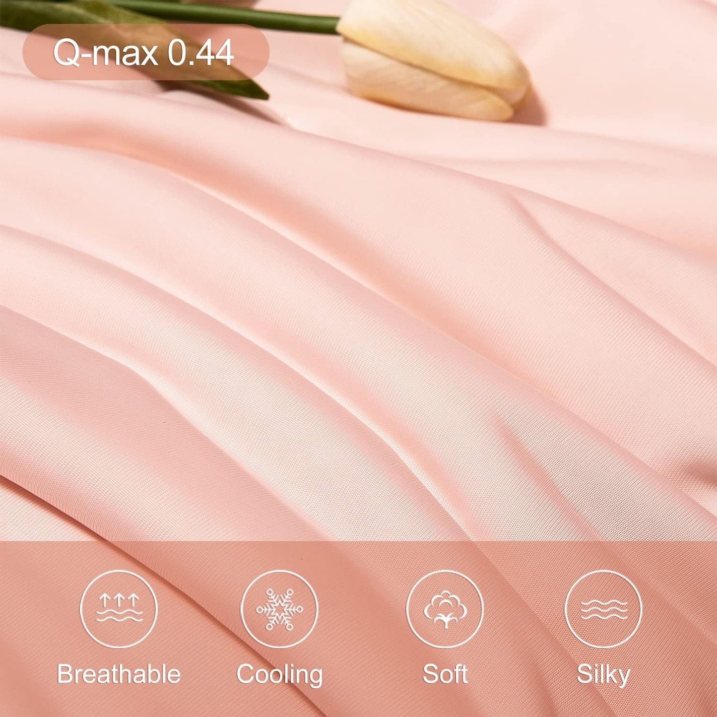 LLanCL Cooling Blankets for Hot Sleepers - Cool Like Ice Cream Lightweight Blanket for Summer with Double Side Cold, Cooling Comforter, Quilt, Fabric for Bed (Throw Size 47" x 59" Pink & Beige)
