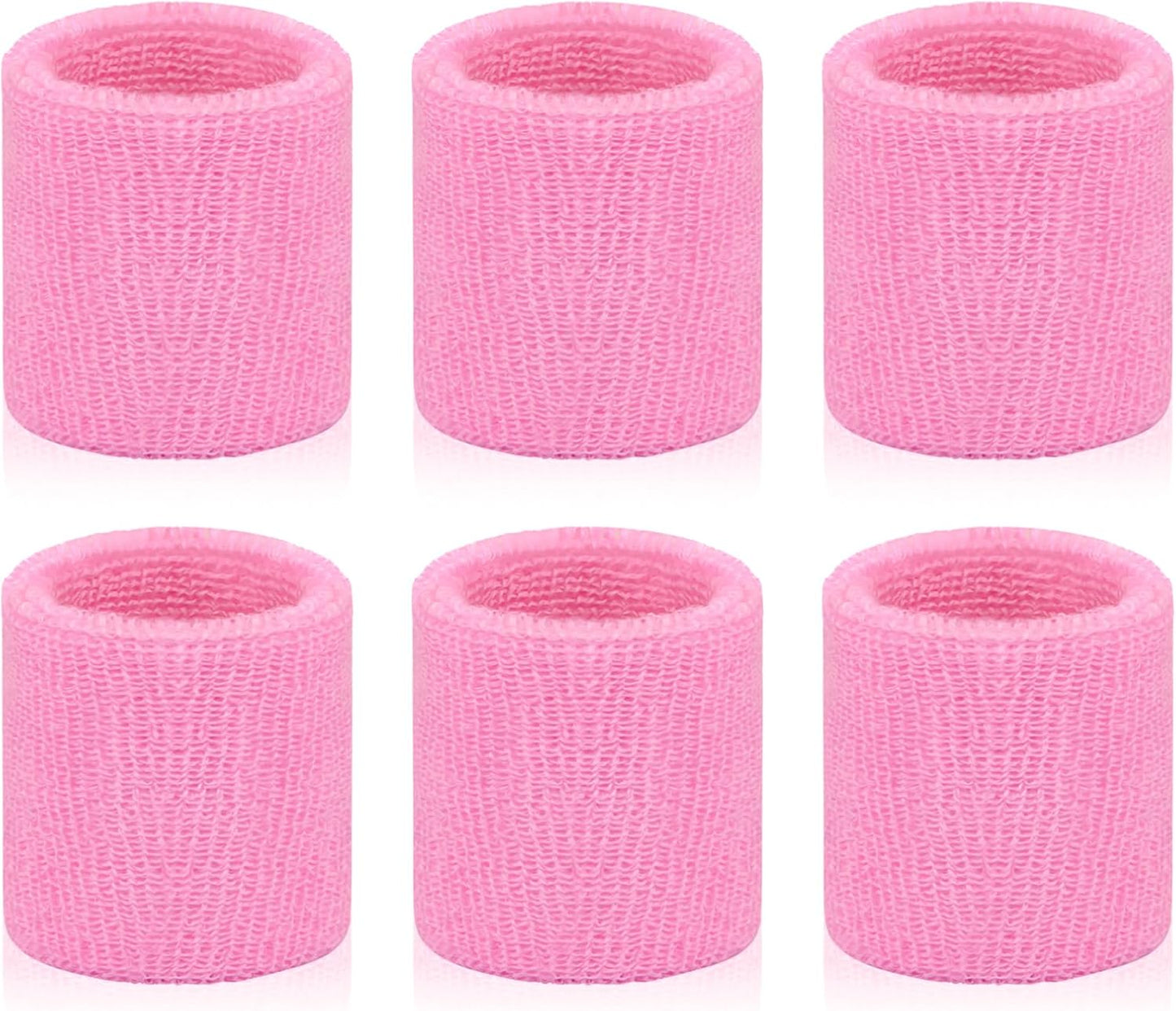 6 Pack Sweatbands Sports Wristband for Men & Women, Breathable Wrist Band Absorbent Sweat Band for Tennis, Basketball, Running, Gym, Working Out