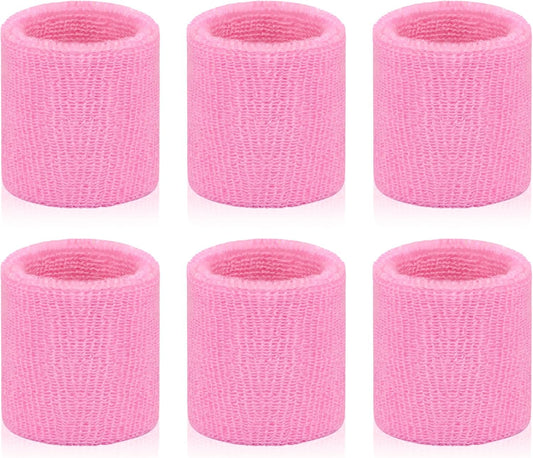 6 Pack Sweatbands Sports Wristband for Men & Women, Breathable Wrist Band Absorbent Sweat Band for Tennis, Basketball, Running, Gym, Working Out