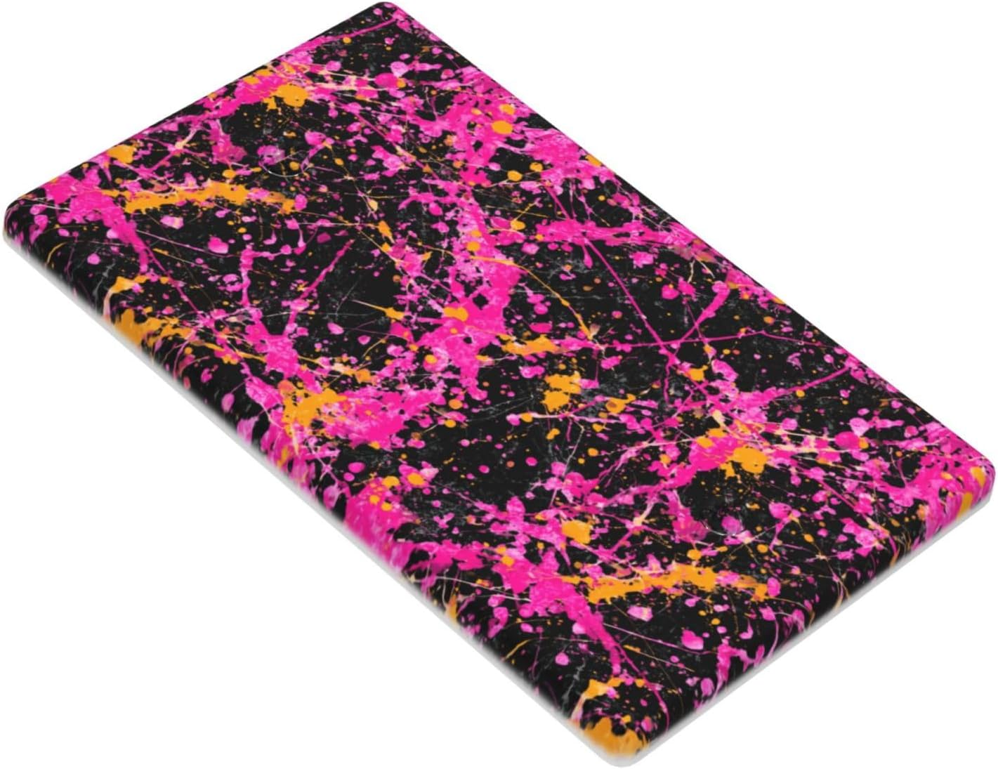 Neon Pink Abstract Paint Splatter Single Toggle Blank Wall Plate Light Switch Cover Decorative 1 Gang For Kitchen Room Bathroom Size 4.5" X 2.75"