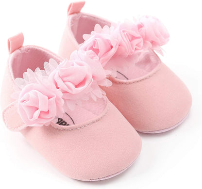 RVROVIC Baby Girl Moccasins Princess Sparkly Mary Jane Dresses Shoes Premium Lightweight Soft Sole Crib Shoes Toddler Shoes