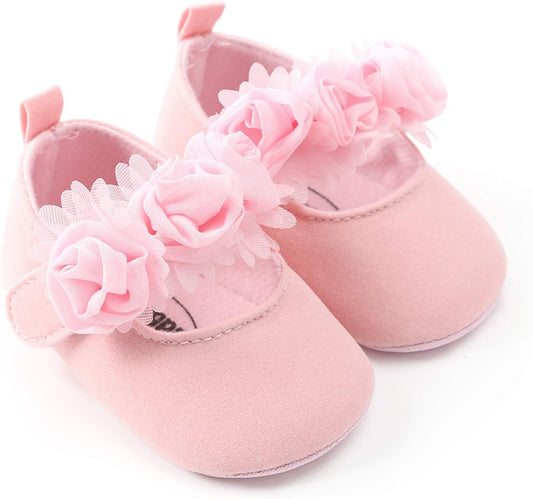 RVROVIC Baby Girl Moccasins Princess Sparkly Mary Jane Dresses Shoes Premium Lightweight Soft Sole Crib Shoes Toddler Shoes