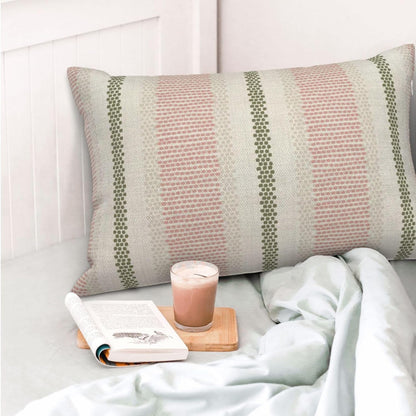 Pink Sage Green Pillow Covers 18x18 Inch 2 Pcs Boho Preppy Polka Dots Striped Decor Throw Pillows Modern Geometric Outdoor Farmhouse Decoration Pillowcase Linen Cushion Cover for Couch Sofa