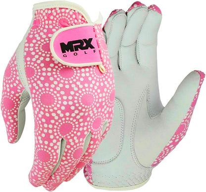 MRX Women Golf Glove Left Handed Golf Gloves Sweat Resistant Soft Cabretta Leather Regular Fit Women Golfer Glove