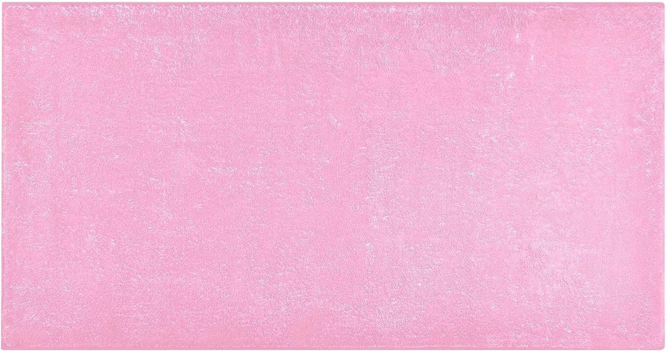 Bath Mat 39x20 Inch, Beautiful Pink Solid Color Soft Absorbent Plush Rug, Non-Slip Washable Floor Mat for Bathroom Bedroom Kitchen Entryway Carpet