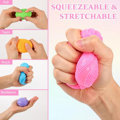 Fuzz Ball Squishy Stress Ball, Slow Rising Memory Foam, Fidget Toy for Adults, Anxiety and Stress Relief (Pink)