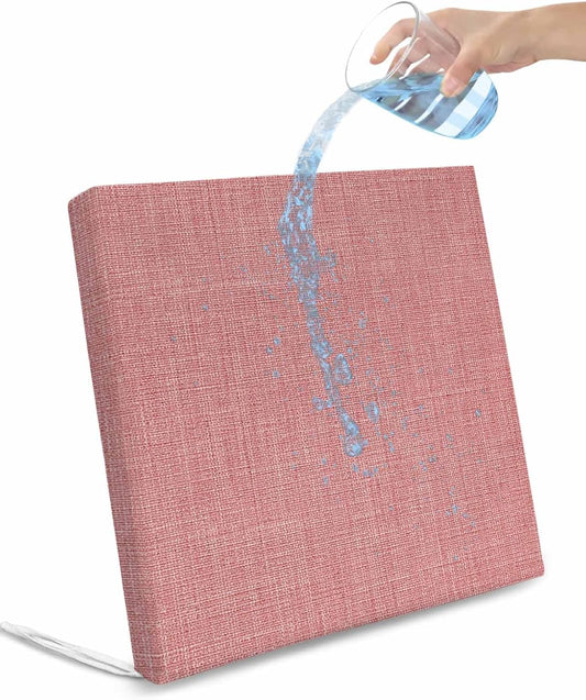 Vintage Peach Pink Outdoor Waterproof Seat Cushion Covers 20x18, Patio Chair Slipcover with Ties Set of 2, Farmhouse Retro Solid Color Linen Texture Replacement Seat Furniture Protector for Garden