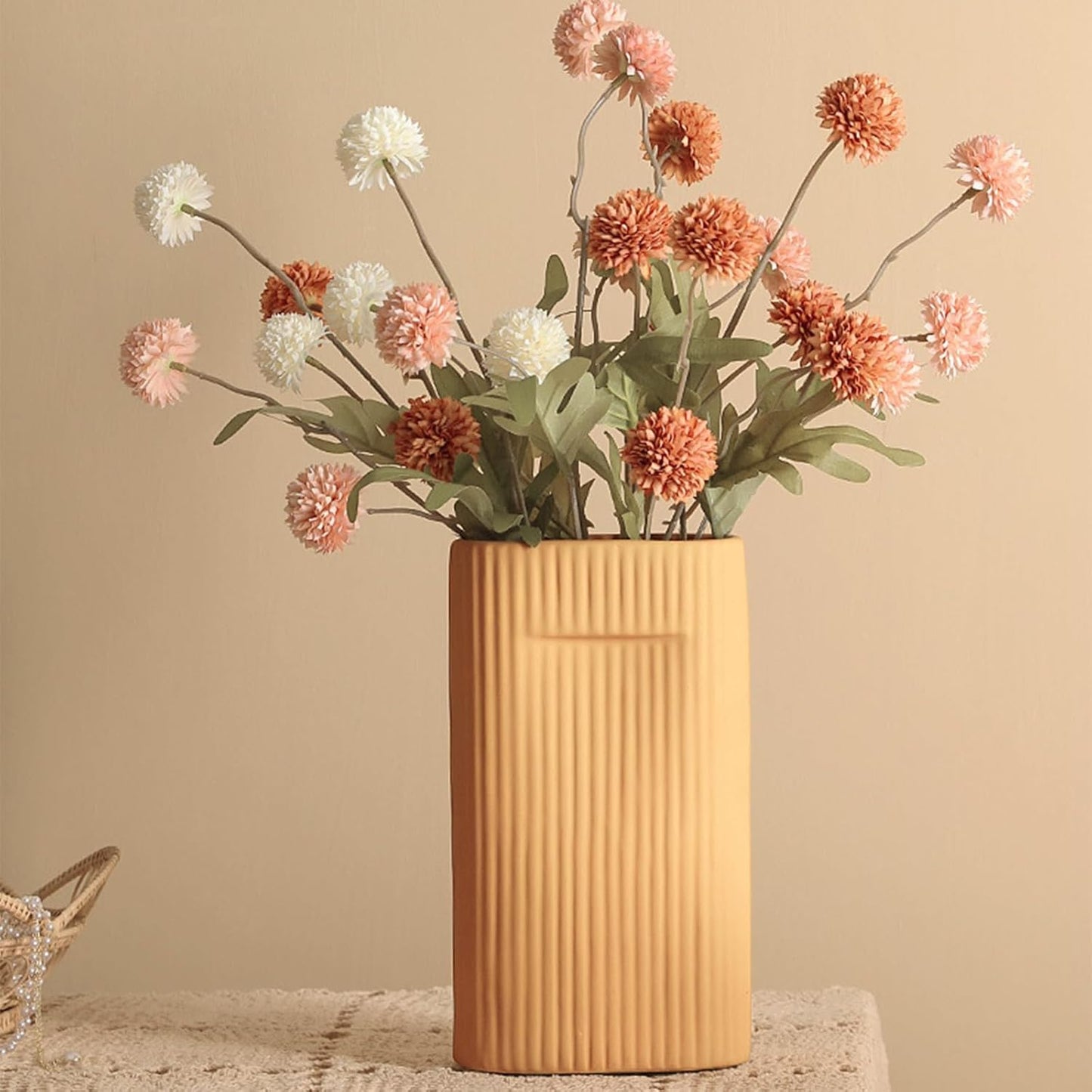 10pcs Faux White & Pink Kiku Flowers, 5 Heads Each Stem & 4 Branches Eucalyptus Stems, Artificial Small Mini Chrysanthemum Flowers for Aesthetic Room Decor, Floral Arrangements Centerpiece