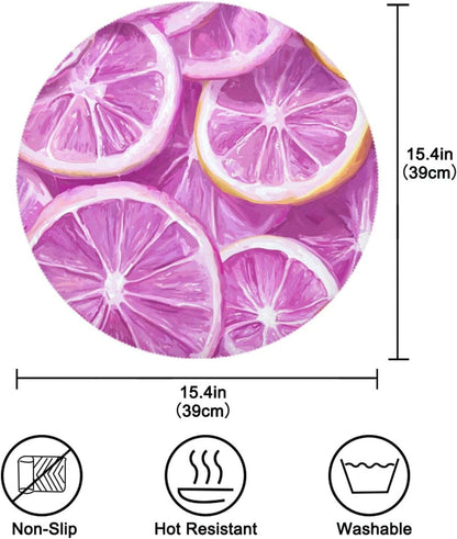 Lemons Baby Peach Seamless Picture Seamless Pattern_2 placemats for a Round Table Reusable Place mats Machine Washable placemats Linen placemats for Dining Table Waterproof Place mat Autumn