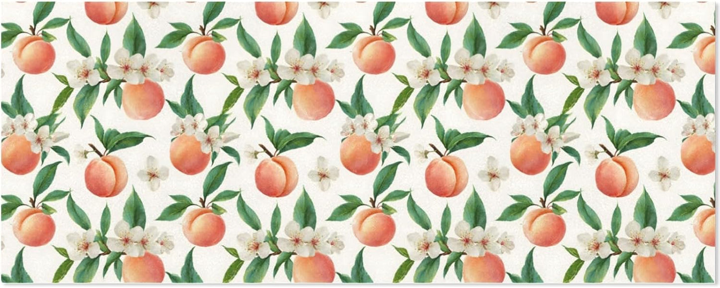 susiyo Peach Fruit Leaves and Flowers Gift Wrapping Paper Perfect for Wedding, Baby Shower, Valentine's Day, Christmas - Birthday Wrapping Paper Mini Roll - 58 x 22.8 inches