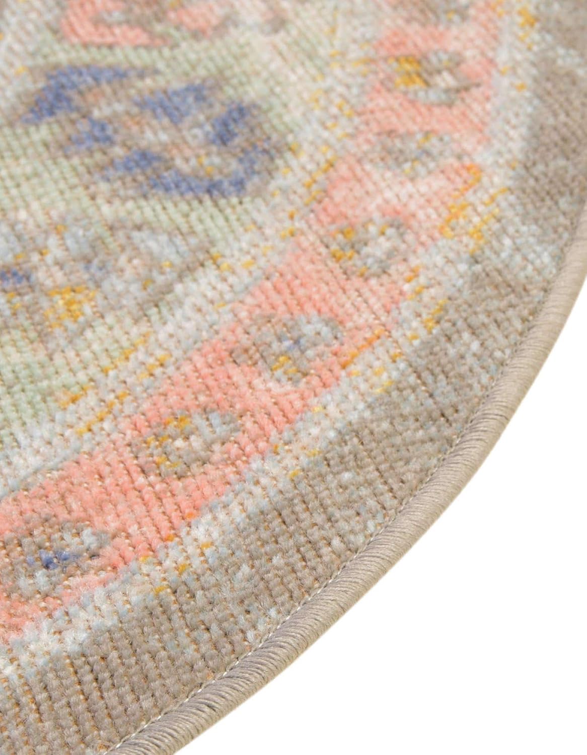 Unique Loom Whitney Collection Area Rug - Geneva (3' 3" x 5' 3" Oval, Pink/ Blue)
