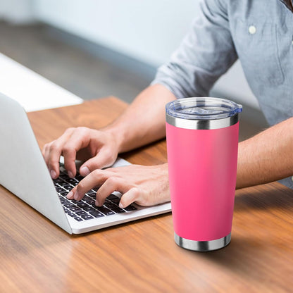 20oz Tumbler with Straw and Brush, Stainless Steel Vacuum Insulated tumbler, Double Wall Insulated Coffee Tumbler for Outdoor, Home, Travel,Office (Peach,1pcs)