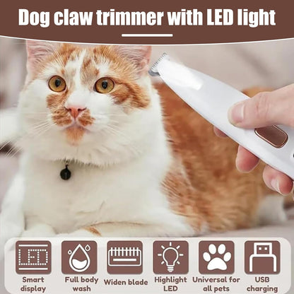 Dog Paw Trimmer with LED Light,Dog Grooming Kit & Pet Micro Precision Trimmer,Safety Electric Clipper,18 mm Widen Blade,35dB Low Noise,Cordless Hair Trimmer for Paws, Ears, Face, Rump,Pink