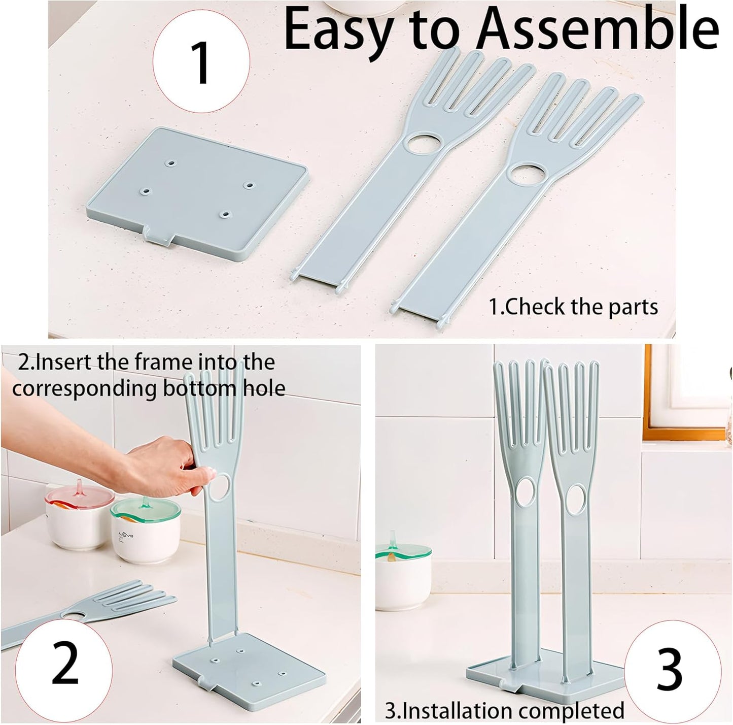 Kitchen Glove Holder Stand Dryer Rack Reusable Plastic Mitten Drying Organizer for Dishwashing Rubber Gloves Towel Storage Sink Holder Multi-Functional Cleaning Tool, Pink