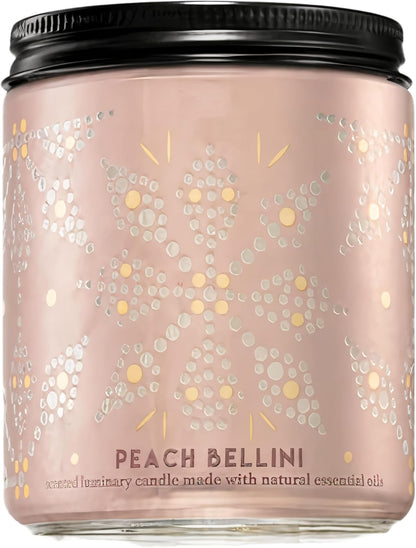 Bath Body Peach Bellini 1-Wick Candle 8 Oz