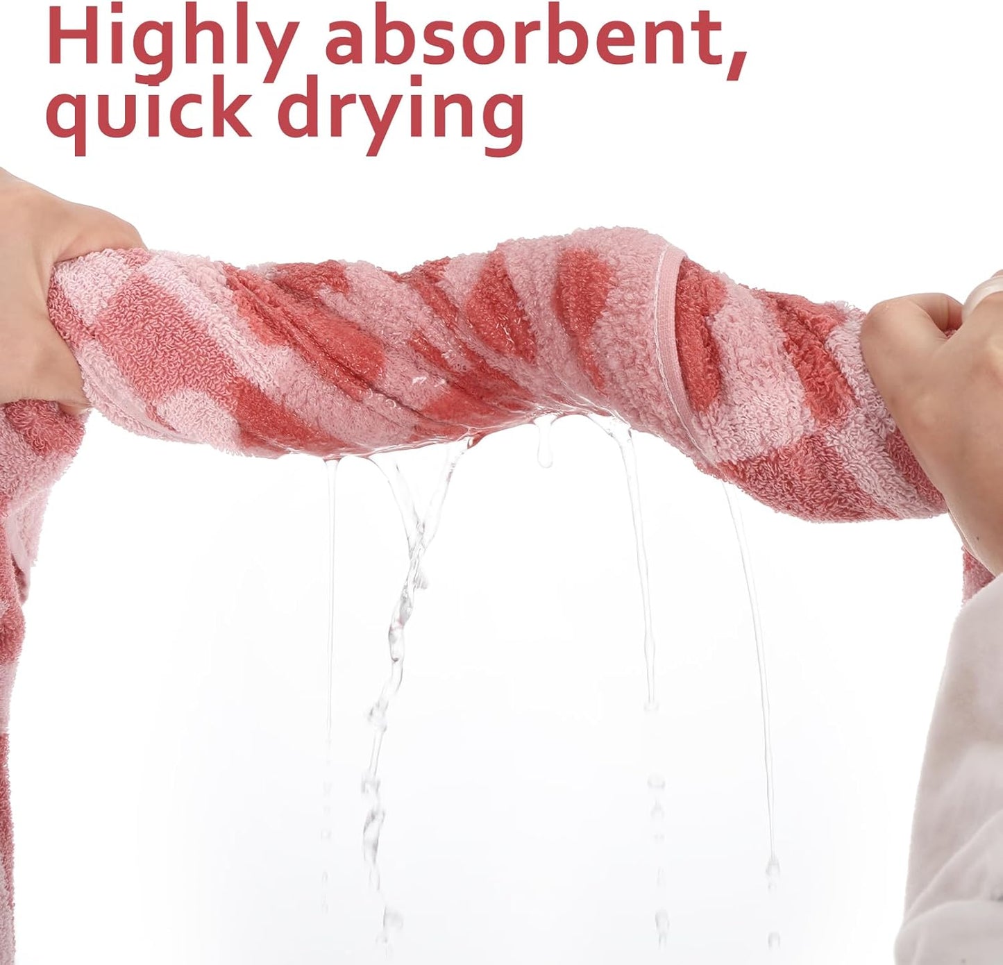 2 PCS Luxury Pink Bath Towels Checkered Floral, Pink Cute Towels for Women Girls Shower Body 27.5x55 Inches, Bathroom Decor & Pool Days, 100% Cotton Super Absorbent Shower Towels Soft (Pink)