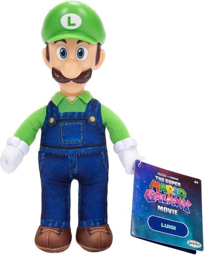 The Super Mario Galaxy Movie – 9" Plush 3-Pack Bundle Series 1 - Premium Detail Roto Head Plush, Includes Mario, Luigi, and Princess Peach Characters!