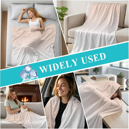 Cooling Blanket for Hot Sleepers Peach Pink Lightweight Breathable Double Sided Summer Blanket Gradient White Cooling Throw Blanket for Couch Bed Night Sweats 30"x40"