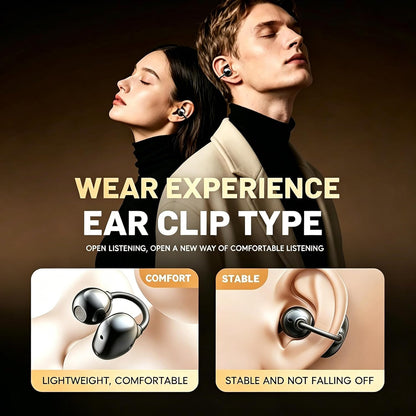 Open Ear Earbuds Clip on Earbuds Earbuds for Small Ears with Spatial Audio,Invisible Fit Air Conduction Headphones, Bluetooth 6.0 Open-Ear Clip for Running,Work & All-Day Comfort. (Rose Gold)