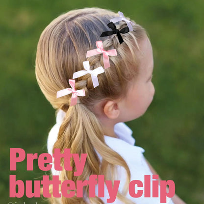 Teenitor 30pcs Hair Bow Pink Bow, Pink Black White Bows for Hair Small Hair Bows, Hair Bow Clips Cute Black White Bow Hair Accessories