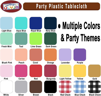 PARTY ULYJA Peach Tablecloths Plastic 3-Pack Premium 54 Inches x 108 Inches Disposable Table Covers Decorative Table Cloths for Rectangle Tables