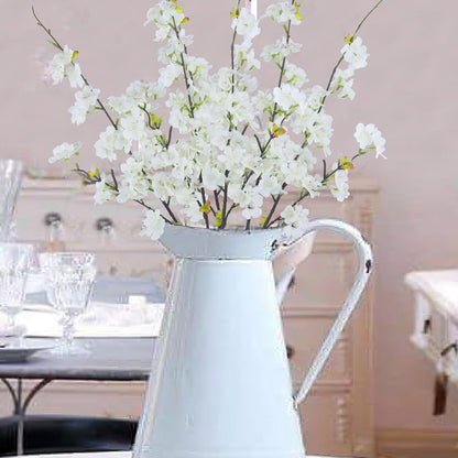 CITYES 3 Pcs Artificial Cherry Blossom Branches Flowers White Silk Peach Flowers Bulk Faux Spring Branches Arrangement Fake Cherry Stems for Indoor Outdoor Party DIY Wedding Table Vase Decor