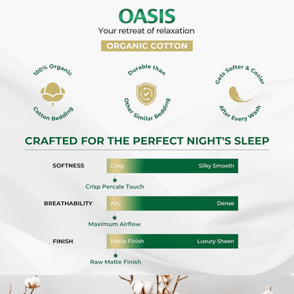 THREAD SPREAD 100% Organic Cotton Pillow Cases Standard Size - Natural Cotton Pillow Cases Queen Size Set of 2 (Blush), Soft, Cooling, Crisp & Breathable Percale Weave Pillowcase, GOTS Certified