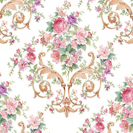 Vintage Pink Damask Flowers Pink Rose Floral Peel and Stick Wallpaper Wall Decor Self Adhesive Wall Paper Stick on Easy Peel Off Contact for Renter Apartment
