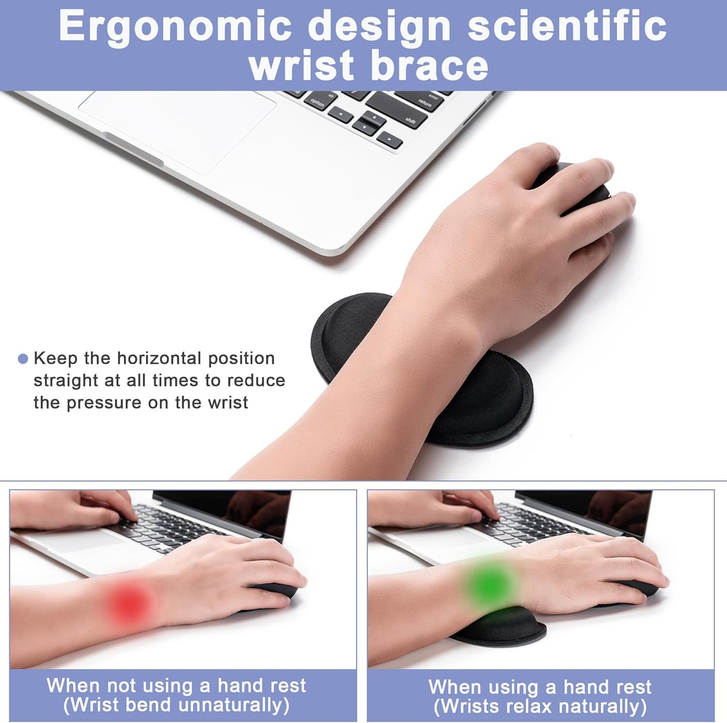 Hoewina Keyboard Wrist Rest,Ergonomic Wrist Rest,Superfine Fabric and Gel Memory Foam Wrist Pad for Computer Keyboard for Easy Typing & Pain Relief, Suitable for Office, Family, Outdoor, Pink Marle