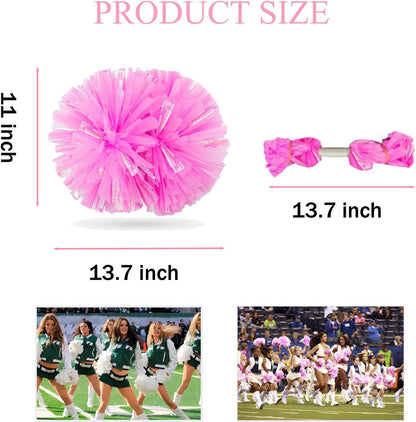 12inch Metallic Cheerleading Pom Poms, Cheerleader Pompoms Cheer Poms for Kids Adults, Cheering Squad Pompoms for School Sports Games Dance Party