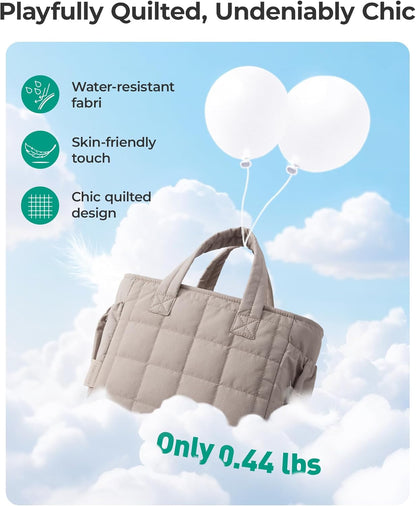 BAGSMART Lunch Bag for Women Small Cute Quilted Lunch Box Insulated Lightweight, Leakproof, Durable & Reusable Tote Bag for Work, Travel, Outdoor, Blush Pink