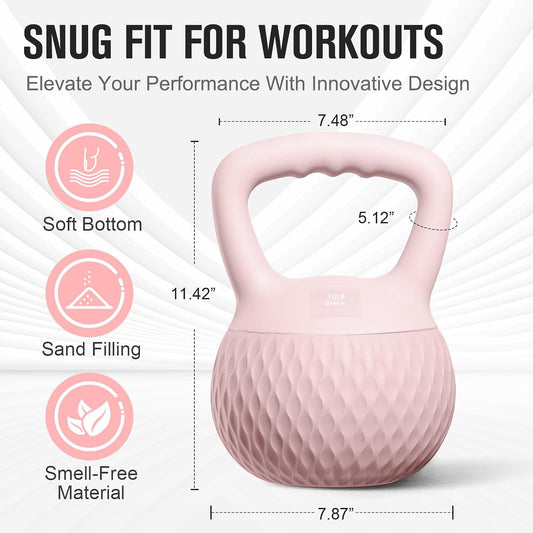 Soft Kettlebell, Kettlebells Cushioned Impact-Resistant Base and Anti-Slip Grip, Strength Training Kettle Bell for Women and Men, Home Workout